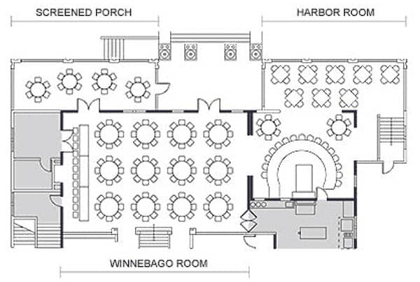 Floorplan for the first floor at The Waters.